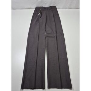 Zanieri Dress Pants Mens 30x37 Gray Wool Pleated Unhemmed Super 100 Italy NWT